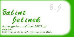 balint jelinek business card